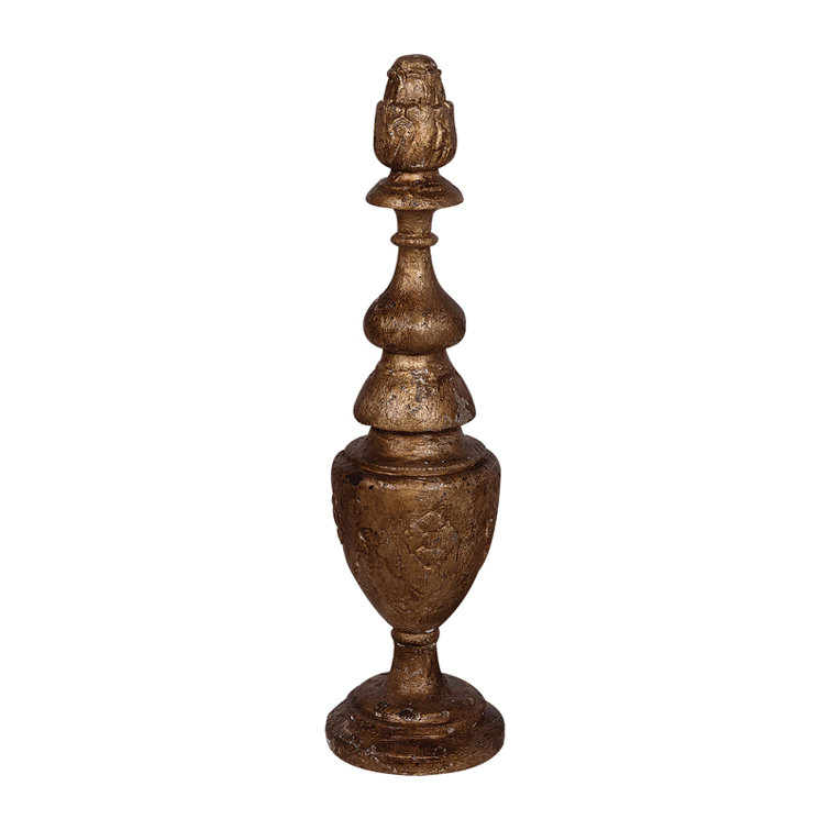 Astoria Grand Carved Wooden Finial Sculpture Wayfair